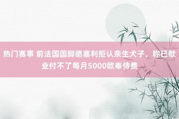 热门赛事 前法国国脚德塞利拒认亲生犬子，称已歇业付不了每月5000欧奉侍费