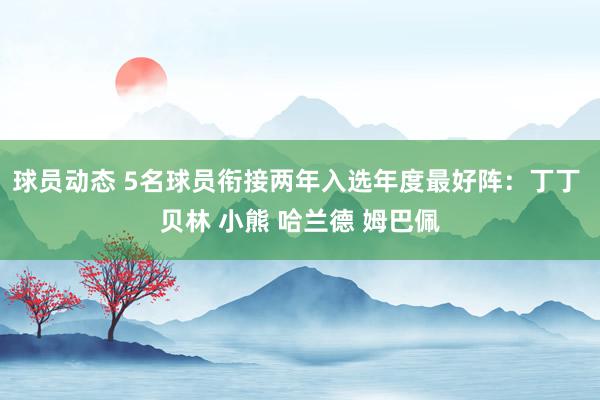 球员动态 5名球员衔接两年入选年度最好阵：丁丁 贝林 小熊 哈兰德 姆巴佩