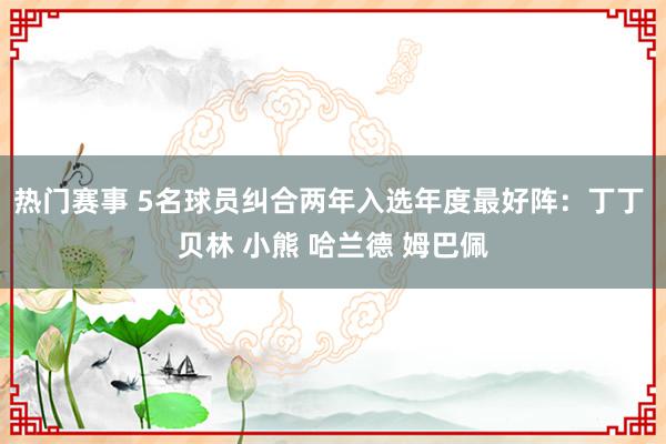 热门赛事 5名球员纠合两年入选年度最好阵：丁丁 贝林 小熊 哈兰德 姆巴佩